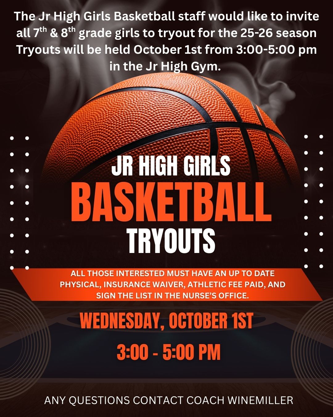 Jr High Girls Basketball Tryouts